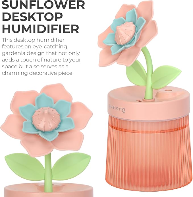 Gardenia Desktop Humidifier for Bedroom, Quiet Cool Mist Humidifier - Image 2