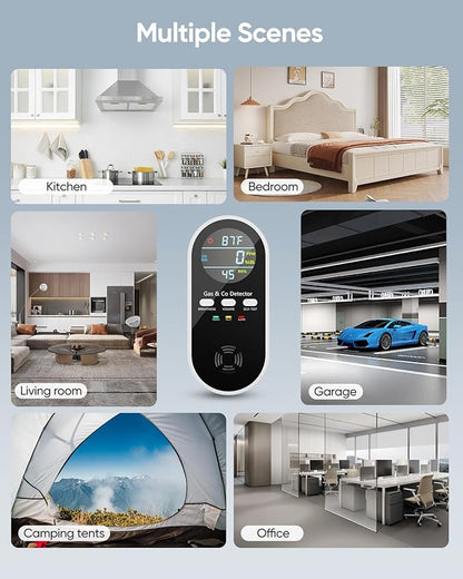 5-in-1 Carbon Monoxide Detectors, Natural Gas Leak Detector, Plug-in & Battery - Image 6