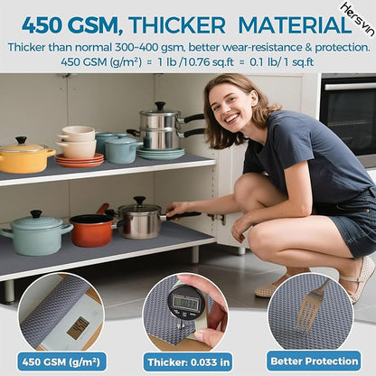Hersvin Shelf Liners, 18in x 20ft Kitchen Drawer Mats, Non-Adhesive EVA - Image 2