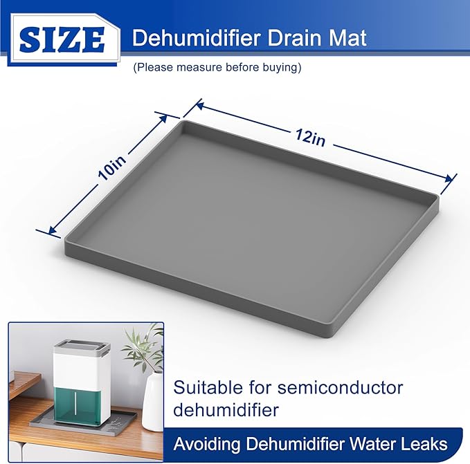 Dehumidifier Mat for Home Dehumidifiers, Mini Dehumidifier Drain Pan Prevent - Image 2