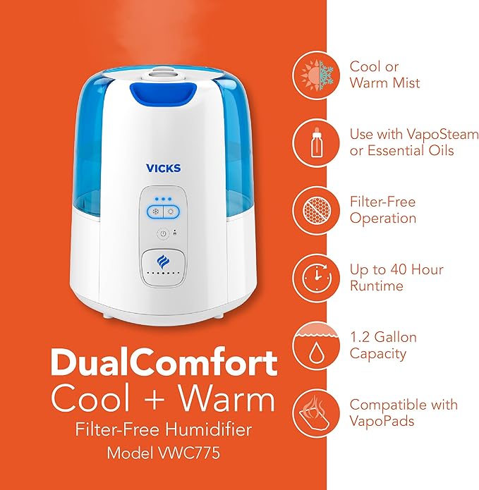 Vicks Dual Comfort Cool + Warm Mist Humidifier - Image 4