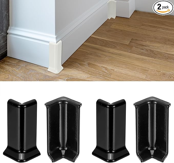 uxcell Self Adhesive Baseboard Corner Blocks, 3.23 Inch Wall Edge Corner by uxcell