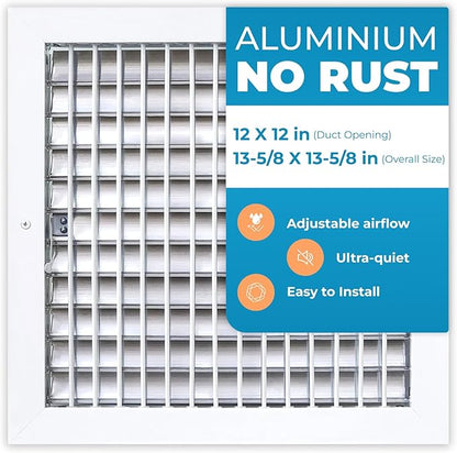 Aluminum 12 x 12 Inch Air Vent Covers Wall AC Grille – Premium Register Vent by Air360