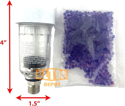 1/4" NPT Mini Compressed Air In Line Filter Desiccant Dryer Moisture Water - Image 2