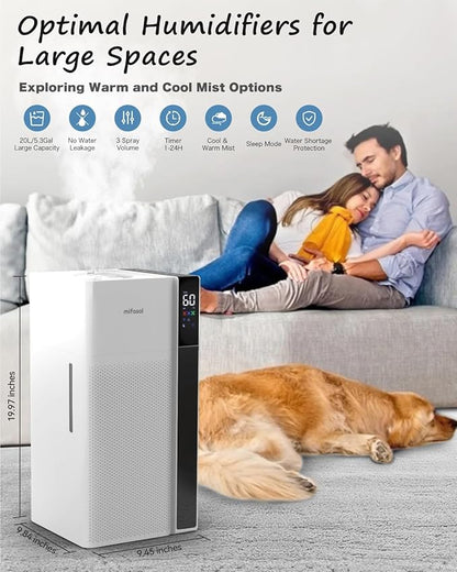 Mifasol Humidifier Large Room Warm and Cool Mist, 5.3Gal/20L Humidifiers - Image 9