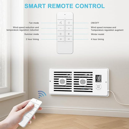 Register Booster Fan for 4" x 12" Vents Only, 10 Speeds to Control Cool & Warm - Image 5