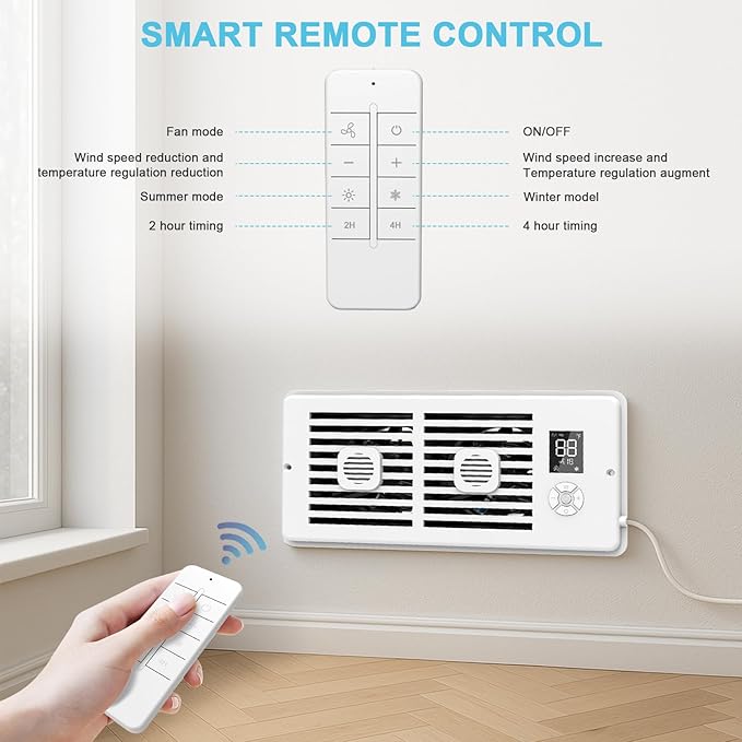 Register Booster Fan for 4" x 10" Vents Only, 10 Speeds to Control Cool & Warm - Image 5