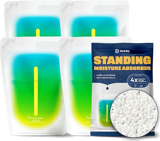 Dry & Dry [4 Packs Standing Moisture Absorbers to Control Excess Moisture by DryDry