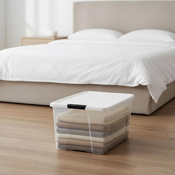 IRIS USA 72 Qt Stackable Plastic Storage Bins - Image 7