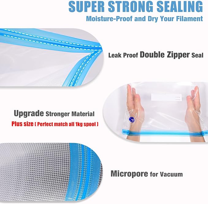 OVV3D Filament Storage Bags 30pcs, Plus Size 32X34cm 3D Printer Filament - Image 3