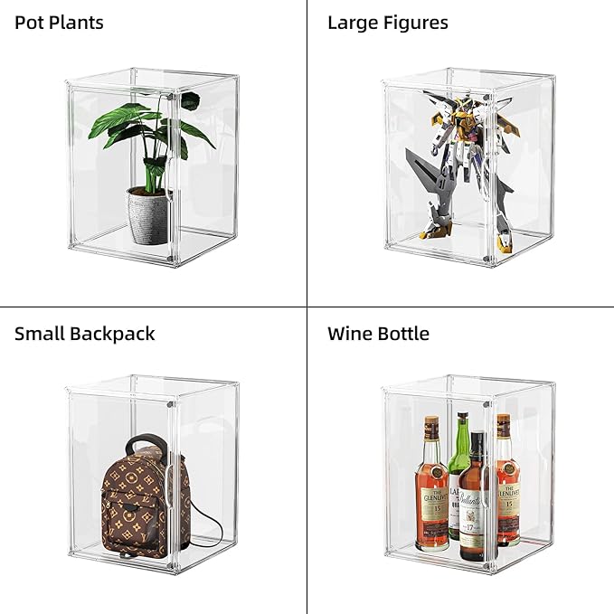 Clear Acrylic Display Case, Large Stackable Storage Bins Magnetic Attraction - Image 6