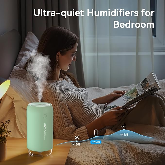 Portable Mini Humidifier, KQLKJ 350ml Small Cool Mist Humidifier, USB Personal - Image 5