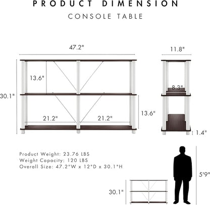 Homes: Inside + Out Apexa Modern 3-Tier Extra Wide Shelving Units, Collectibles - Image 3