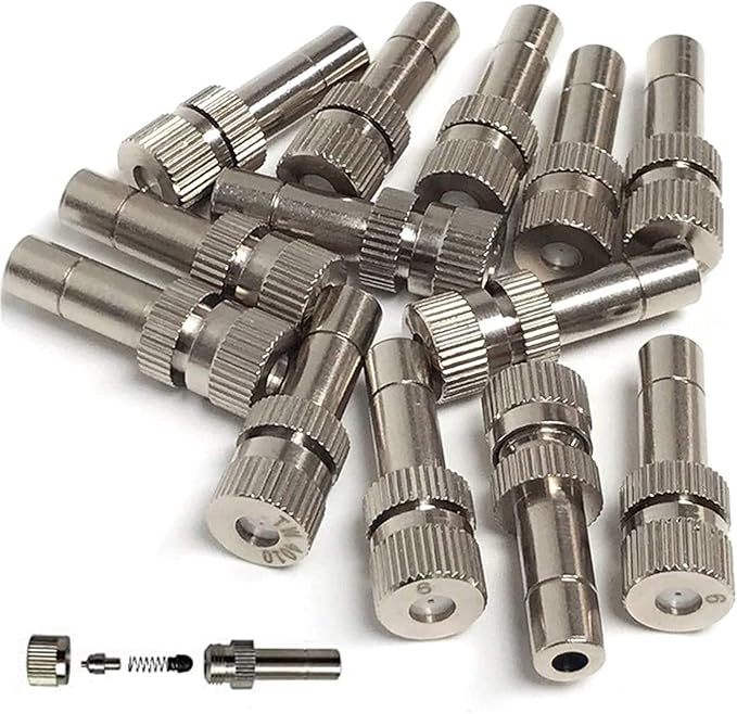 Misting Nozzles for Outdoor Cooling System 10pcs Mister Nozzle Atomizing by RESNSTAR