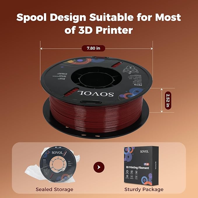 Sovol 3D Printer PETG Filament 1.75mm 1KG, High Precision, Strong Toughness - Image 8