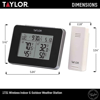 Taylor Wireless Digital Indoor Outdoor Thermometer and Hygrometer, Weather - Image 5