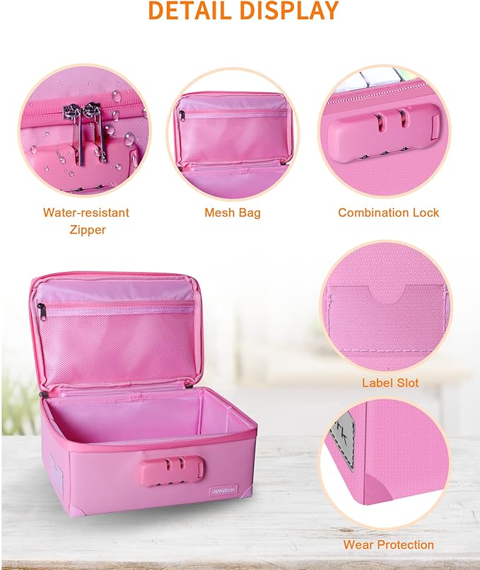JUNDUN Index Card Holder with Lock, Collapsible Fireproof Index Card Box fits - Image 4