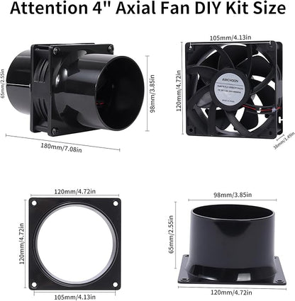 120mm 12V Exhaust Duct Fan Kit - Image 2