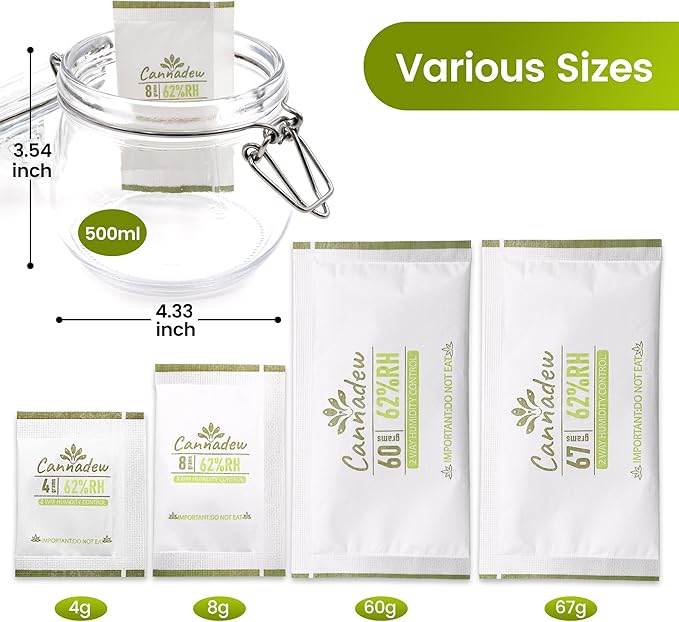 62% RH, 8g Cannadew Humidity Packs Two-Way Humidity Control Pack - Image 8