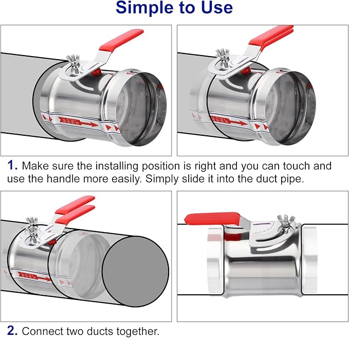 PATIKIL HVAC Duct Manual Volume Backdraft Damper, 14 Inch, Airflow Ducting - Image 5