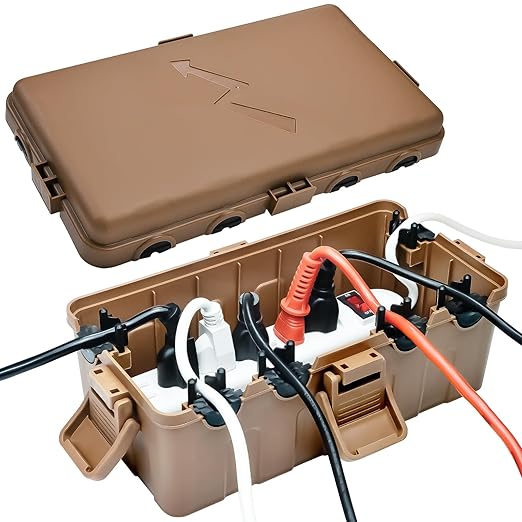 Hrensaw Medium Outdoor Electrical Box, IP54 Waterproof Extension Cord Cover w/6 by Hrensaw