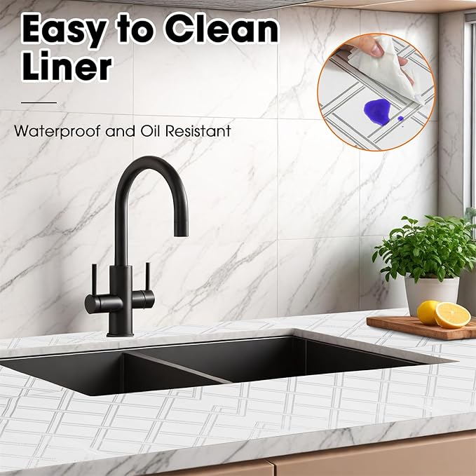 Drawer and Shelf Liner for Kitchen Cabinets Non-Adhesive, Non-Slip Cabinet - Image 3