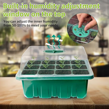 NAMOTEK Plant Heat Mat with 5 Set Seed Starter Tray & Humidity Domes, 60 Cell - Image 4