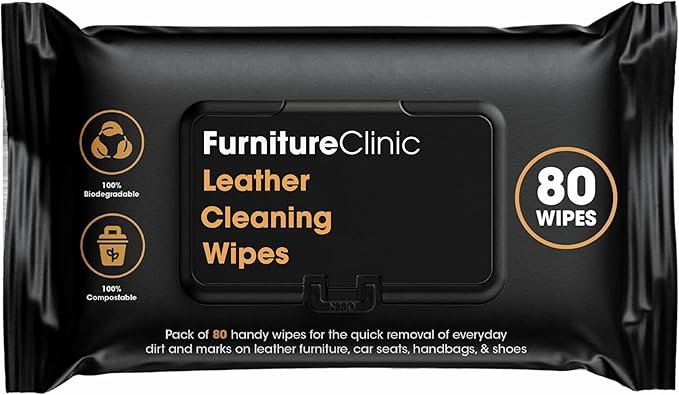 Furniture Clinic Leather Cleaning Wipes | 80 Count | 4-in-1 Clean, & Restore by FurnitureClinic