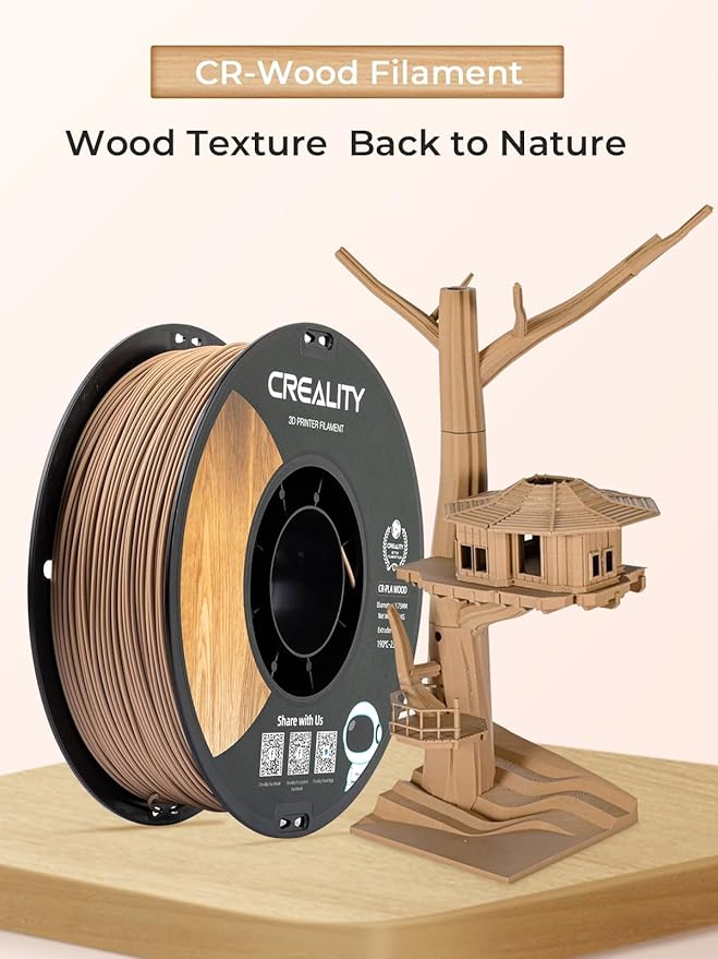 Creality Wood Filament PLA, 3D Printer Filament 1.75 mm, Smooth Silk Texture - Image 2