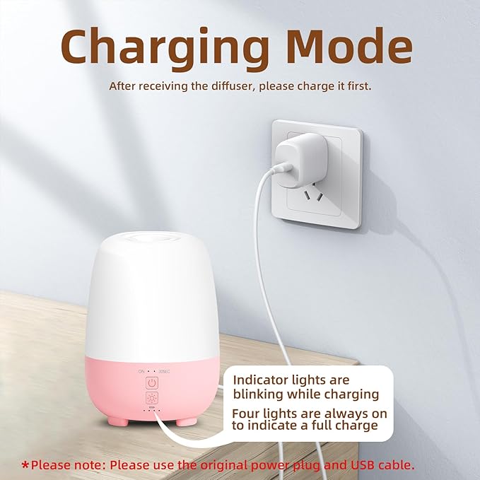 Cordless Essential Oil Diffuser 150ML, Rechargeable Battery, 7H Runtime - Image 3