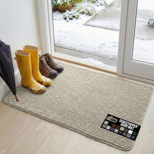 GORILLA GRIP SOAKSTOPPER Dog Door Mat, 48x30 Machine Washable Rug Absorbent by GorillaGrip