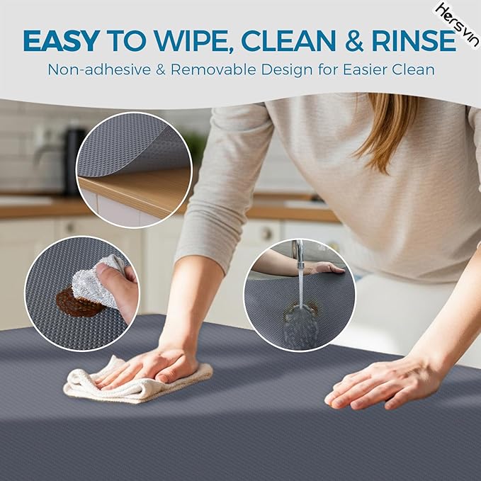 Hersvin Shelf Liners, 20in x 20ft Kitchen Drawer Mats, Non-Adhesive EVA - Image 6