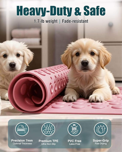 Non-Slip Bath Mat for Tub Shower, TPE Machine Washable Bathroom Essentials - Image 4