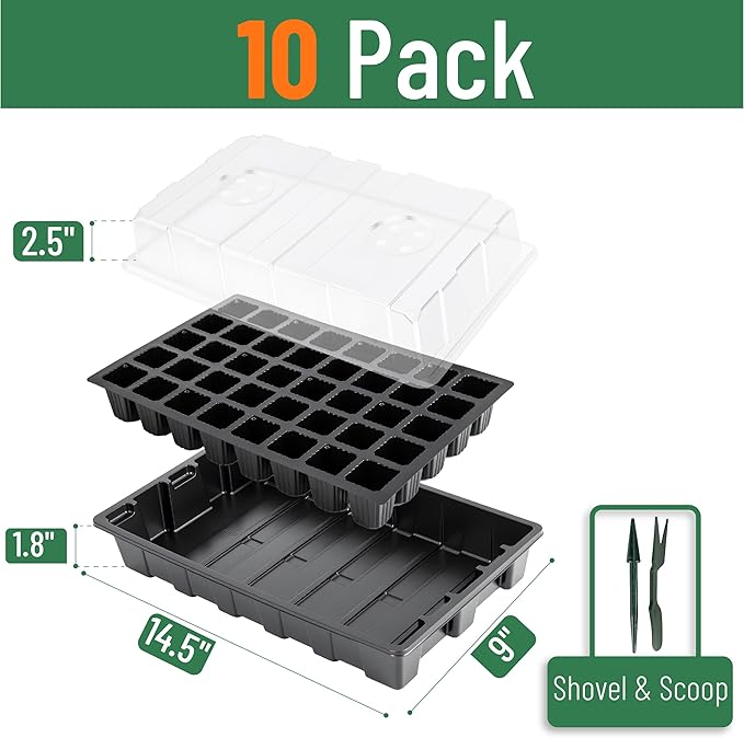 Mr. Pen- Seed Starter Tray Kits, 10 Pack, Total 400 Cells, Durable Plant - Image 2