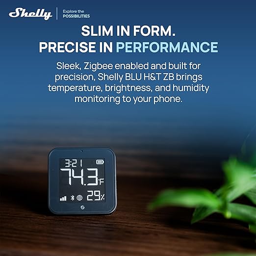 Shelly BLU H&T Display ZB Black, E-Paper Display, Home Assistant, Google Home - Image 5