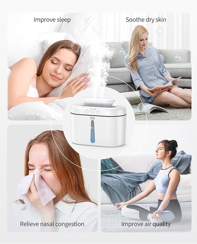 SZO Double Spray Humidifiers for Bedroom Large Room, 2.5L Cool Mist Humidifier - Image 7
