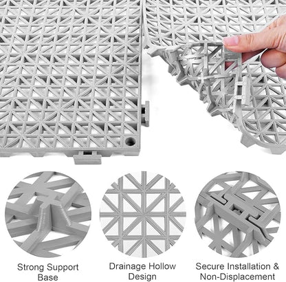 MYFAMIREA Modular Interlocking Cushion 24 Pack 11.8" x 11.8" Rubber Floor Tiles - Image 4