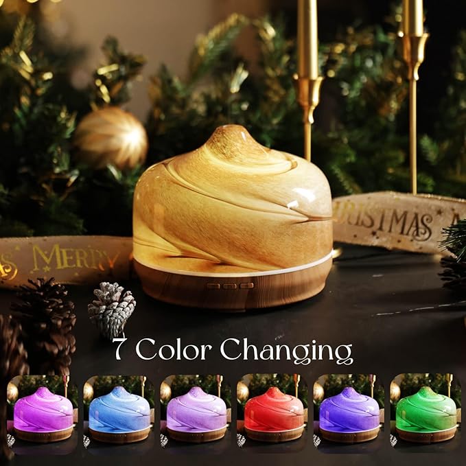 Porseme 500ml Glass Essential Oil Diffuser Aromatherapy Ultrasonic Cool Mist - Image 2