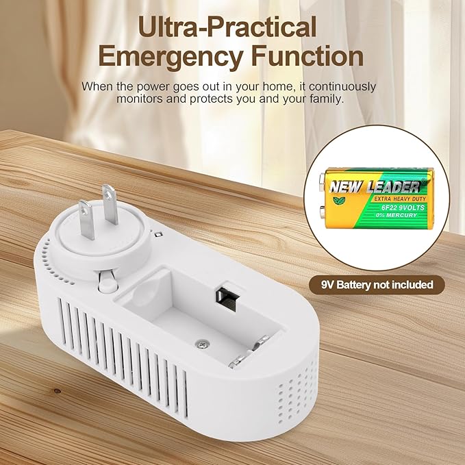 2 Packs Combination Gas Leak Detector & Carbon Monoxide Alarm, 5-in-1 Plug-in - Image 5