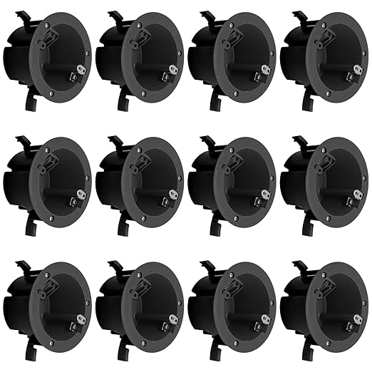 4" Electrical Round Outlet Black Box, 18 Cubic Inch ETL Listed Round Outlet Box by YQMIGU