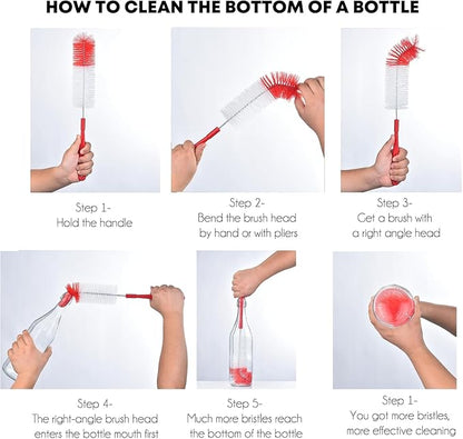 ALINK 8-Pack Red Bottle Brush Cleaner Set - Image 3