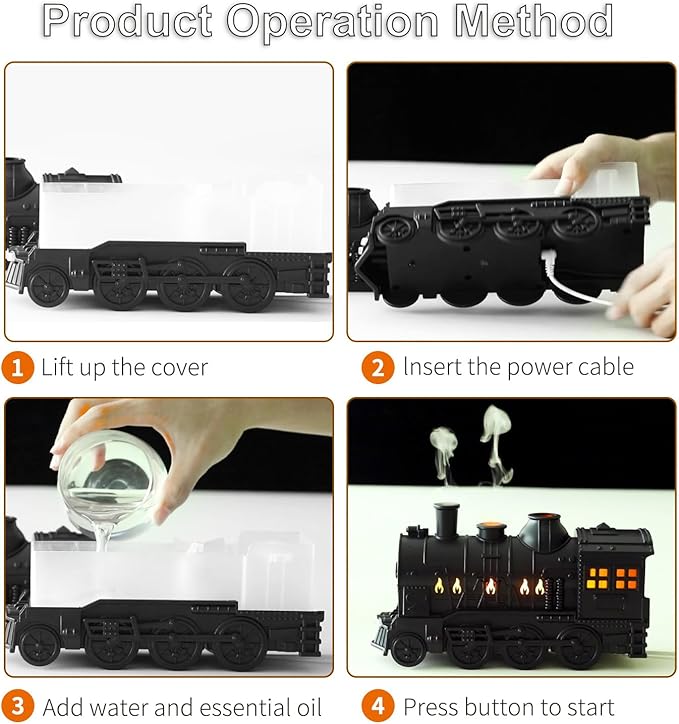 Valentine's Day Train Humidifier 300ml, Dual Mist Outlets Cool Mist Diffuser - Image 8