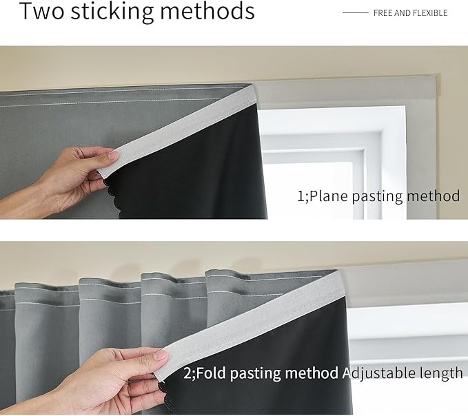 Adhesive Curtain 100% Blackout No-Drill Easy Install - Image 5