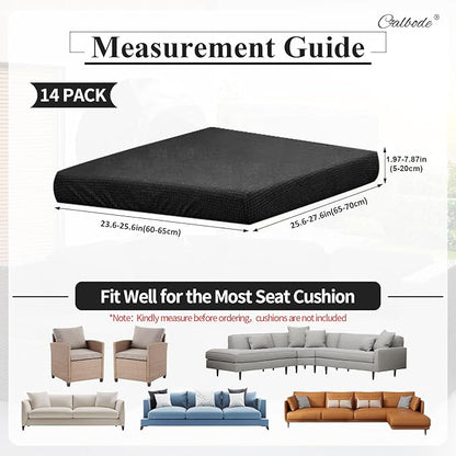 14Pcs Outdoor Stretch Cushion Covers, Waterproof Outdoor Chair Cushion Covers - Image 2
