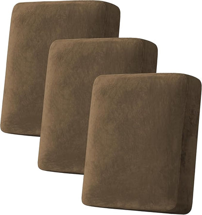 H.VERSAILTEX Velvet Stretch Couch Cushion Cover Plush Cushion Slipcover by HVERSAILTEX