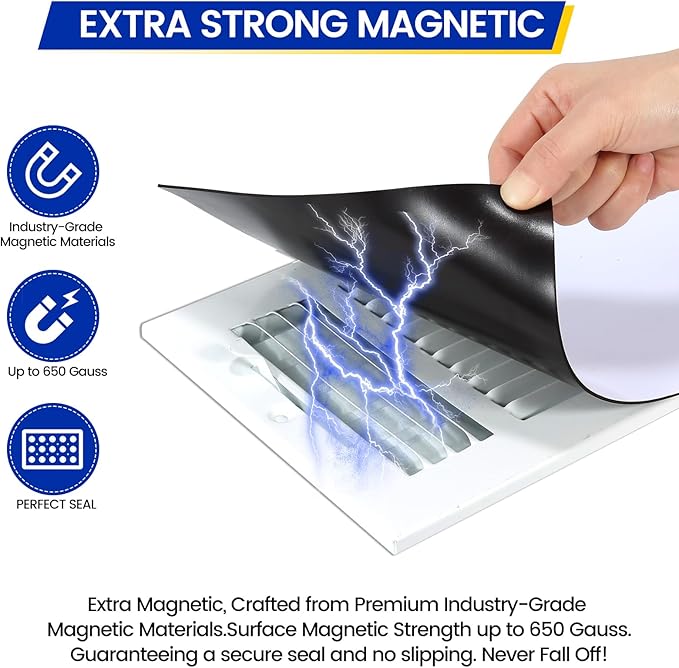 Magnetic Vent Covers, Extra Strong Magnets, 5.5" x 13.75" Ultra Thick 60mil - Image 2