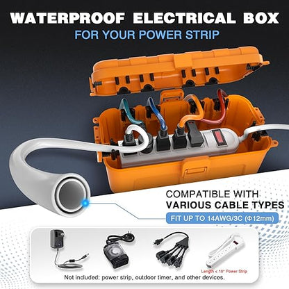 Flemoon Outdoor Electrical Box Waterproof, Medium Weatherproof Electrical Box - Image 2