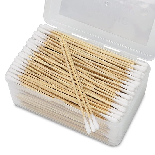 500PCS 6" Cotton Swabs in Storage Box by PINGMIC