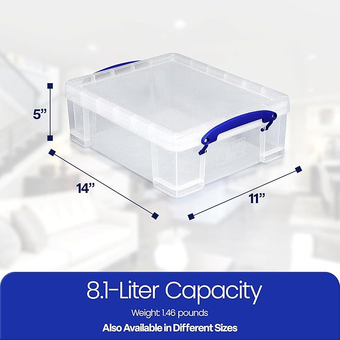 Really Useful Box Stackable 8.1 Liter Plastic Storage Container Bin - Image 2