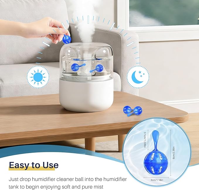 12 Pack Humidifier Cleaner, Humidifier Tank Cleaner Balls compatible - Image 3
